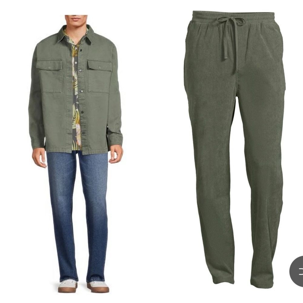 Men's Loose Fit Corduroy Utility Pants and Twill Shirt Jacket (complete outfit.) - Picture 3 of 11